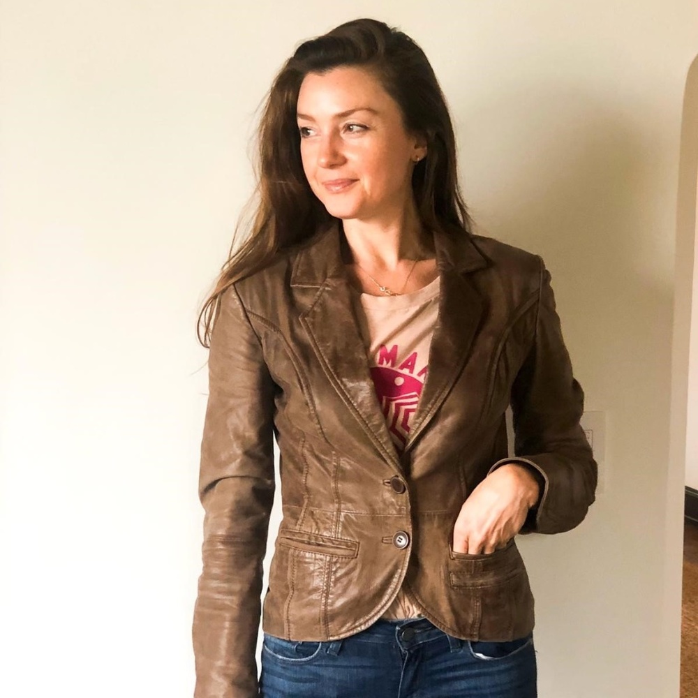 Brown Leather Jacket - image 1